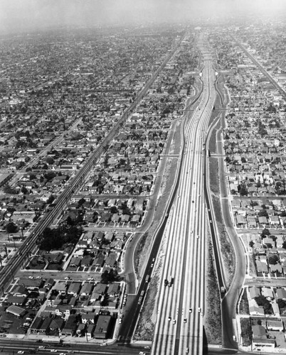 Aerial view of unidentified freeway