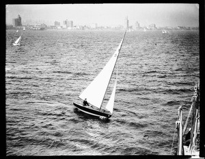 View of a sailboat in Long Beach