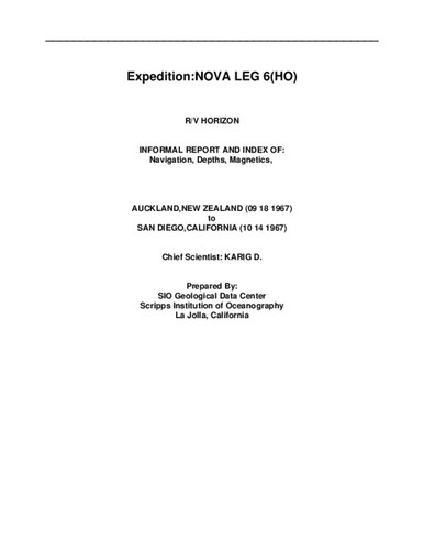 NOVA06HO Nova Expedition Leg 06 - Cruise Report