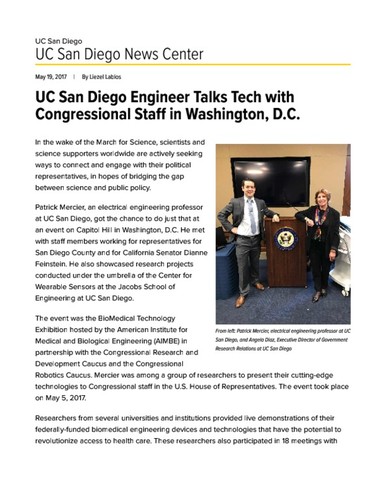 UC San Diego Engineer Talks Tech with Congressional Staff in Washington, D.C