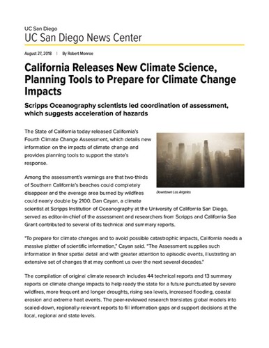 California Releases New Climate Science, Planning Tools to Prepare for Climate Change Impacts