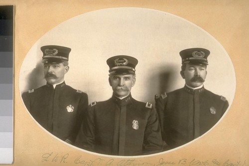 L to R Capt. T. A. Atchison, Jesse B. Cook and Capt. J.J. O'Meara, 1909