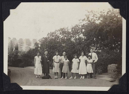 Group photograph on road