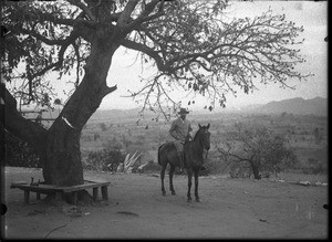 Swiss missionary riding a horse, Shilouvane, South Africa, ca. 1901-1907