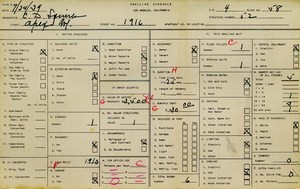 WPA household census for 1916 APEX, Los Angeles