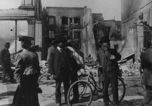 1906 earthquake and fire-damaged buildings in San Jose