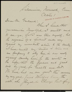 Henry Salem Hubbell, letter, to Hamlin Garland