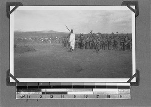 Groups of schoolchildren enter the schoolyard(?), Nyasa, Tanzania, ca.1929-1930