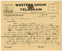 Telegram from Julia Morgan to William Randolph Hearst, March 10, 1923