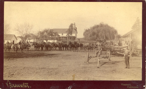 Men on Horseback at Ranch