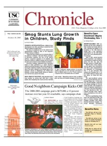 USC chronicle, vol. 20, no. 10 (2000 Oct. 30)