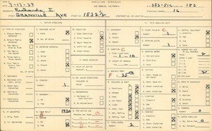 WPA household census for 1532 1/2 GRANVILLE AVE, Los Angeles
