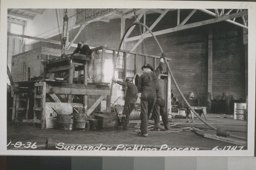 Anchorages Yerba Buena, San Francisco, Center; Cables, Yerba Buena Viaduct, West Bay, Catwalks, Unit #1 Stiffening Truss, 1935-36--No. 373-558