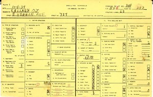 WPA household census for 727 E VERNON, Los Angeles