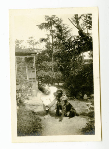 Suekichi Futakawa with a dog