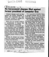 No harassment charges filed against former president of computer firm