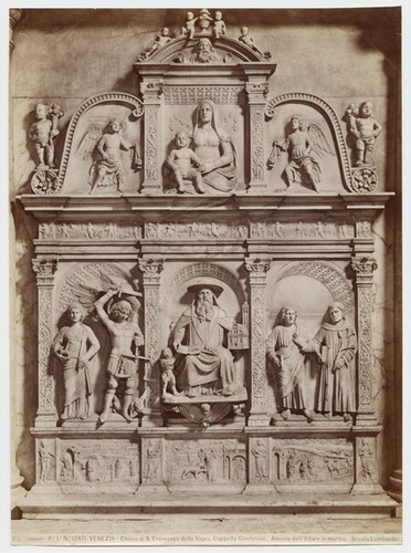 Pe. Ia. No. 12971. Venezia - Chiesa di S. Francesco della Vigna, Cappella Giustiniani. Ancona dell'Altare in marmo. (Scuola Lombarda)