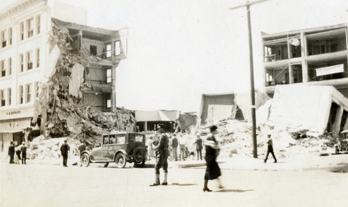 Santa Barbara 1925 Earthquake Damage - San Marcos Building