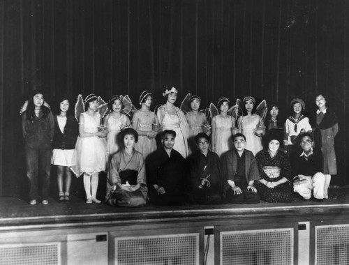 Japanese American cast of play onstage