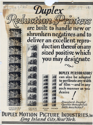 Duplex Reduction Printers Advertisement, 1925