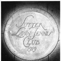 Sutter Lawn Tennis Club sign in club doorway