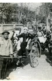 Photograph by Cooper of A Sailor On A Rickshaw in Tsingtao, China