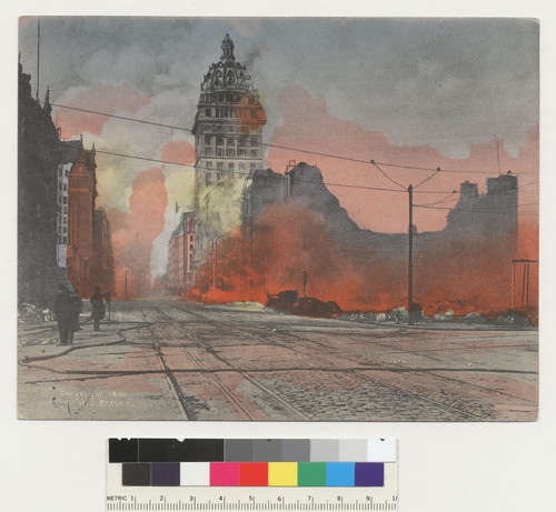 The great conflagration on Market St., San Francisco, Cal., April 18-20, 1906. [Call Building, center. No. 1129.]