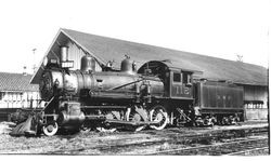 North Western Pacific (NWP) #112 Railroad Engine at the Petaluma NWP freight house in Petaluma
