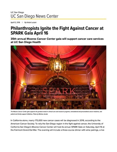 Philanthropists Ignite the Fight Against Cancer at SPARK Gala April 16