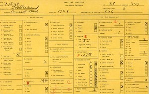 WPA household census for 1729 W SUNSET, Los Angeles