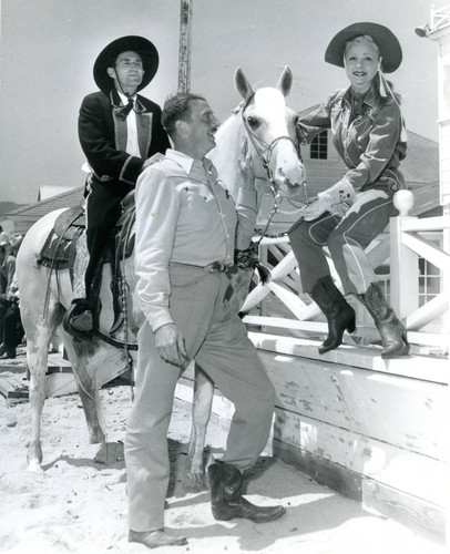 Promotional photo with horse for the Malibu Remuda, 1947