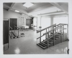 Physical therapy room at Arroyo Vista convalescent hospital, Santa Rosa, California, 1970