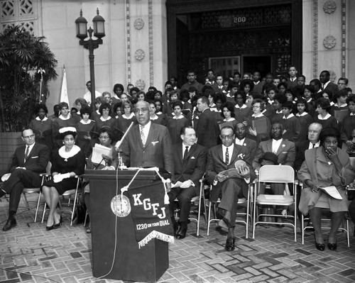 Gilbert Lindsay at Negro Week event, Los Angeles, 1963