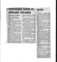 Hydrologist warns of saltwater intrusion