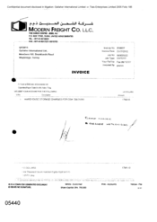 [Invoice from Modern Freight Co LLC on behalf of Gallaher International Limited]