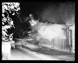 Fire at 1325 & 1333 South Santee Street, 1952