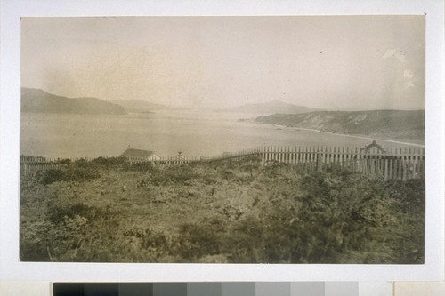 City cemetery overlooking Golden Gate. [Now site of Lincoln Golf Course and Palace of the Legion of Honor.] 1885