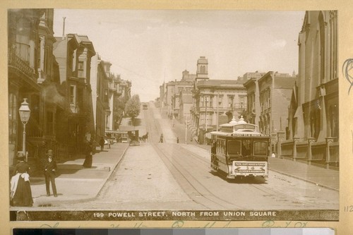 Looking North on Powell from Post St. in 1889