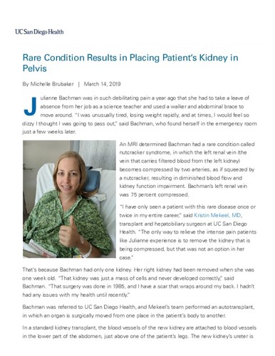 Rare Condition Results in Placing Patient’s Kidney in Pelvis