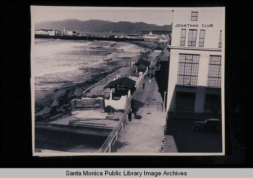 Tide studies from the Jonathan Club looking north to the Santa Monica Mountains with tide 4.7 feet on March 4, 1938 at 9:40 AM