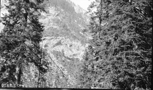 High Sierra Trail Investigation, Trail Routes. Panorama, western slope Buck Canyon. Right panel of a three panel panorama