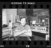 Disc jockey Rick Dees in KIIS FM studio, Calif., 1986