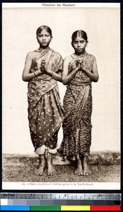 Two orphaned girls, Madura, India, ca.1920-1940