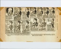 Cartoons from Out West magazine depicting leading citizens and boosters of Petaluma, California, about 1915
