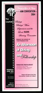 AIM convention dinner invitation, COGIC, Los Angeles, 2004