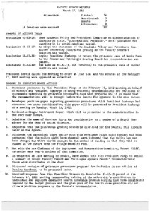 USC Faculty Senate minutes, 1982-03-17