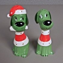 Christmas dogs salt & pepper shakers