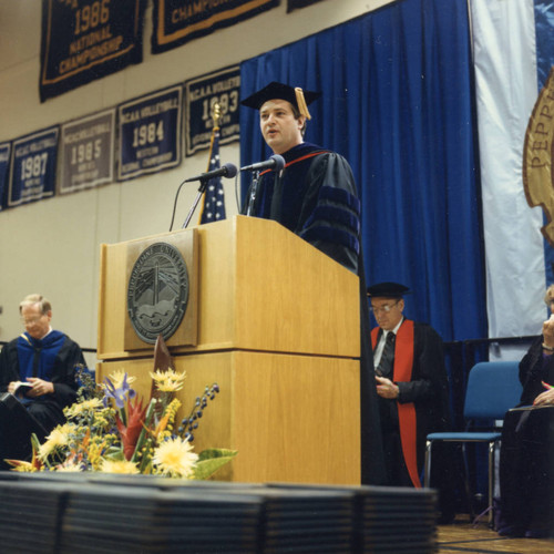 President Davenport at the podium