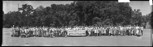 Group portrait of participants at the annual Garden City Chevrolet Company picnic