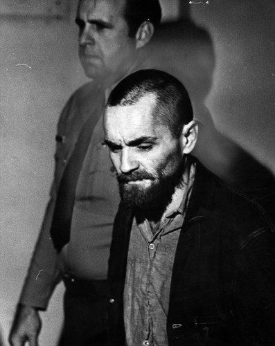 Charles Manson with deputy